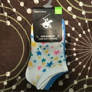 Beverly Hills Polo Club Kids Starry Socks - Blue, Pink, Yellow